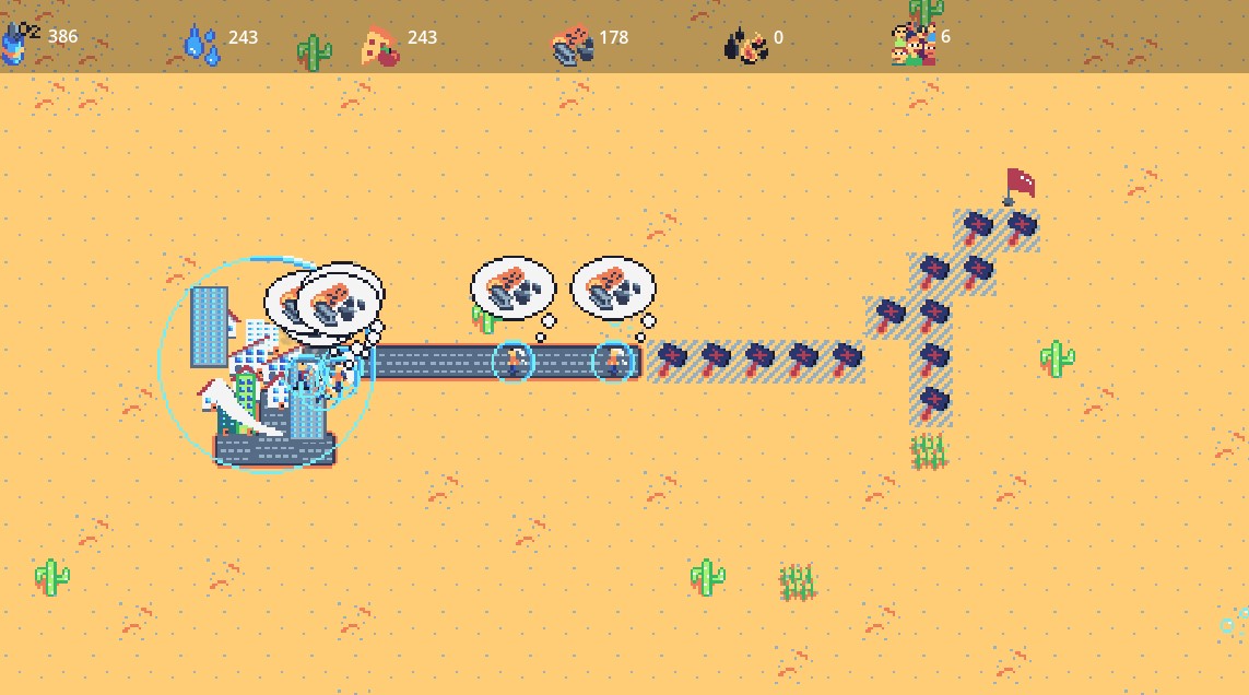 Gameplay Screenshot, showing construction.